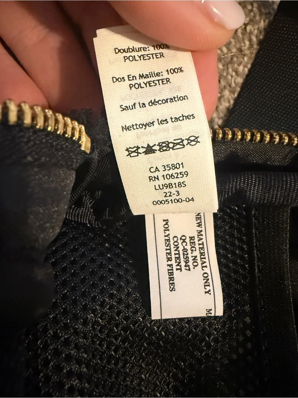 lululemon athletica Black Sherpa Crossbody with Gold Hardware